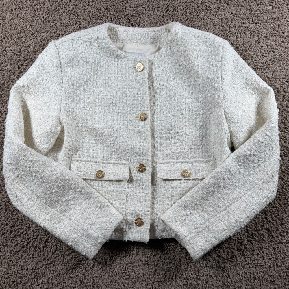 Abercrombie & Fitch White Blazer with Gold Buttons